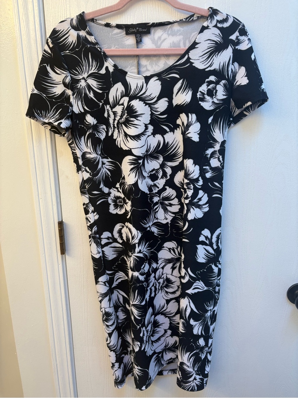 Slinky Brand Black and White Floral Midi Dress